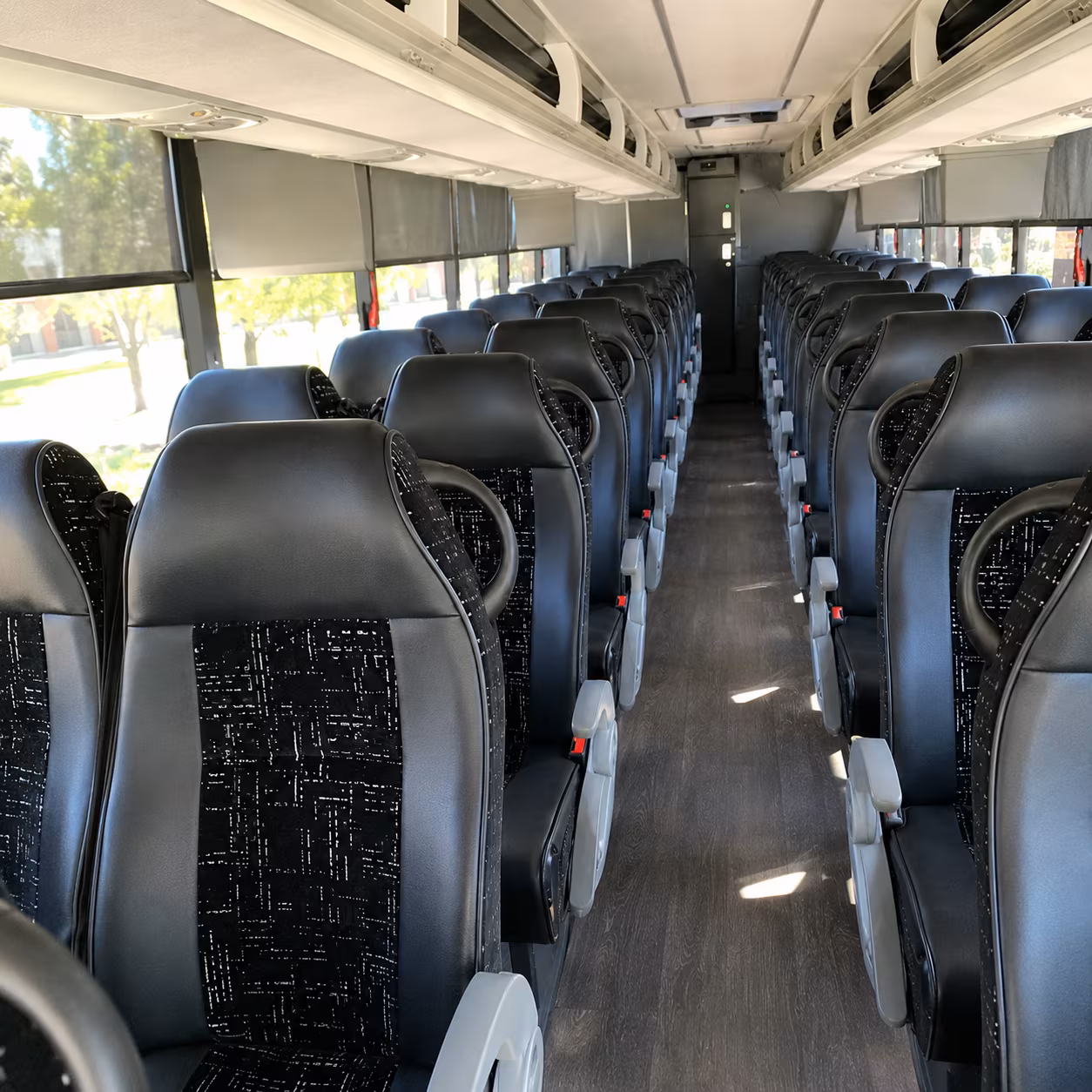 troy charter bus rental interior